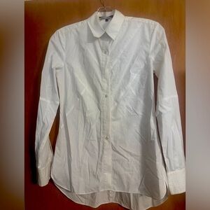 EUC Rachel Roy White Button Down With Stitching in Front and Sleeves